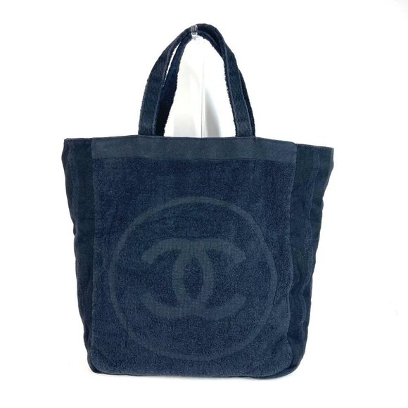 CHANEL Logo CC CC Mark Shoulder Bag, Shoulder Bag, Beach Bag Tote Bag pile Black - Picture 9 of 11